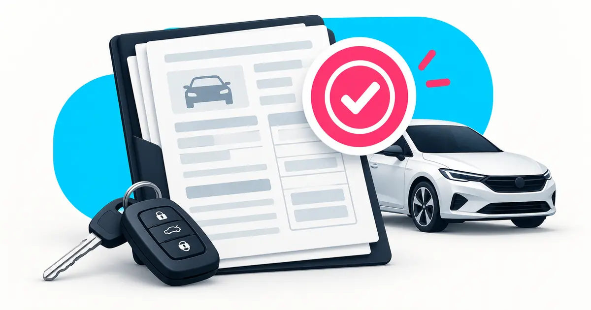Les documents et le numéro VIN d’une voiture d’occasion vérifiés avant l’achat.