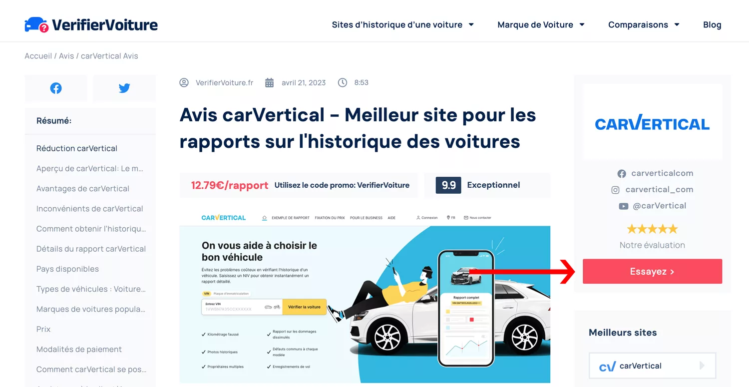 Comment obtenir une réduction carVertical